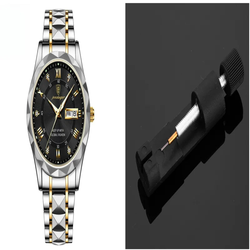 Men's Waterproof Double Calendar Luminous Quartz Watch