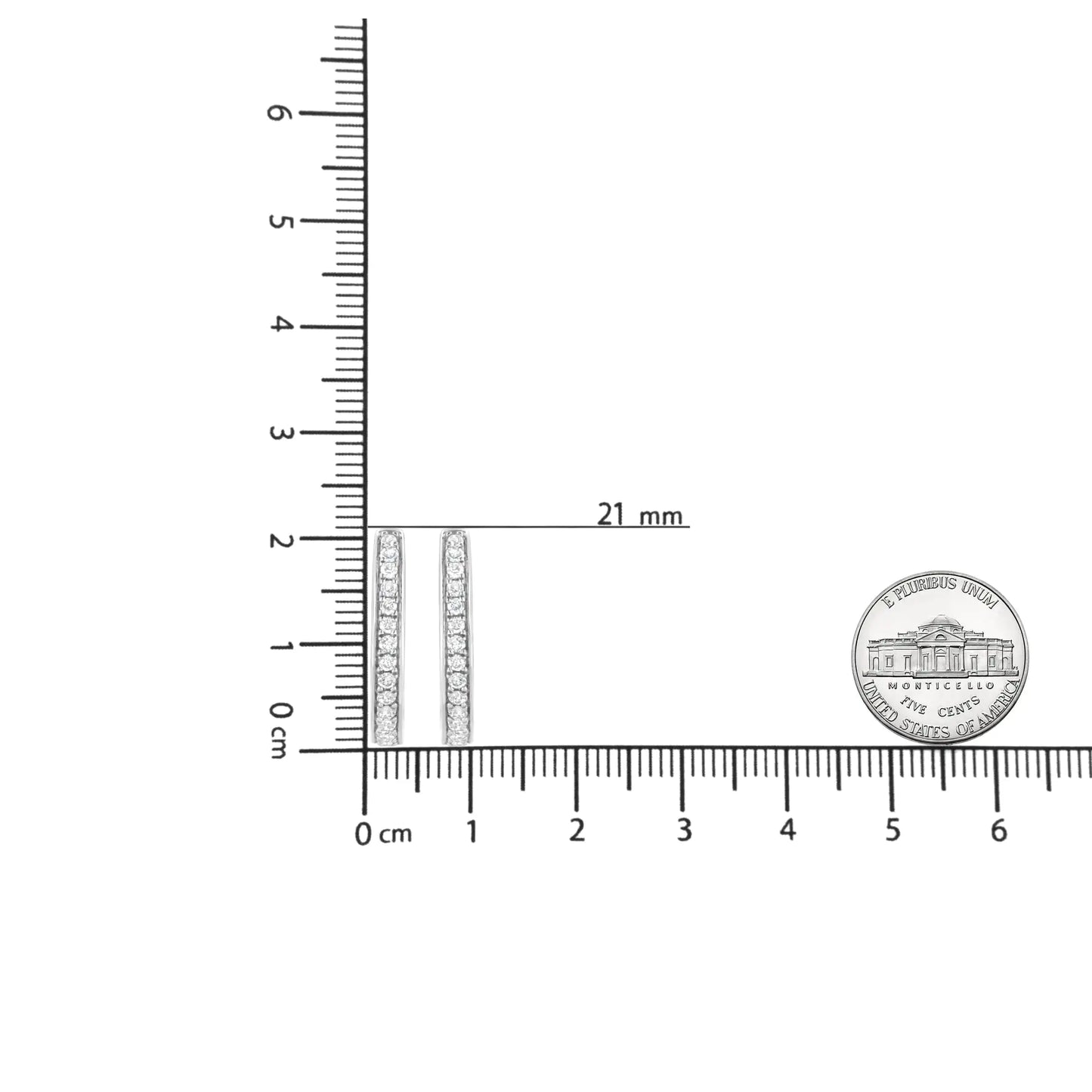 Plata de ley .925 1/2 quilate Laborgezüchtete Diamant-Creolen (FG Farbe, VS2-SI1 Reinheit)