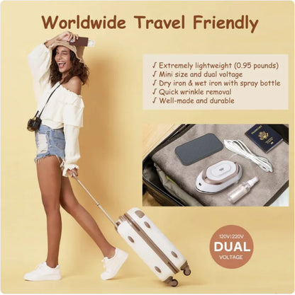 Newbealer Dual Voltage Travel Iron - Lightweight, 120V/220V