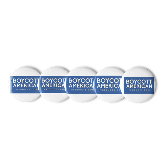 Boycott American Products, Set of Pin Buttons - Catch Cards