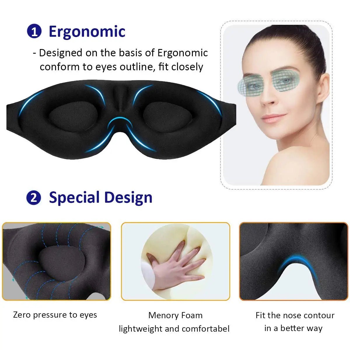 BRAZILIAN / ENGLISH: Máscara de Olhos Contornada 3D para Dormir // 3D Contoured Eye Mask - Catch Cards