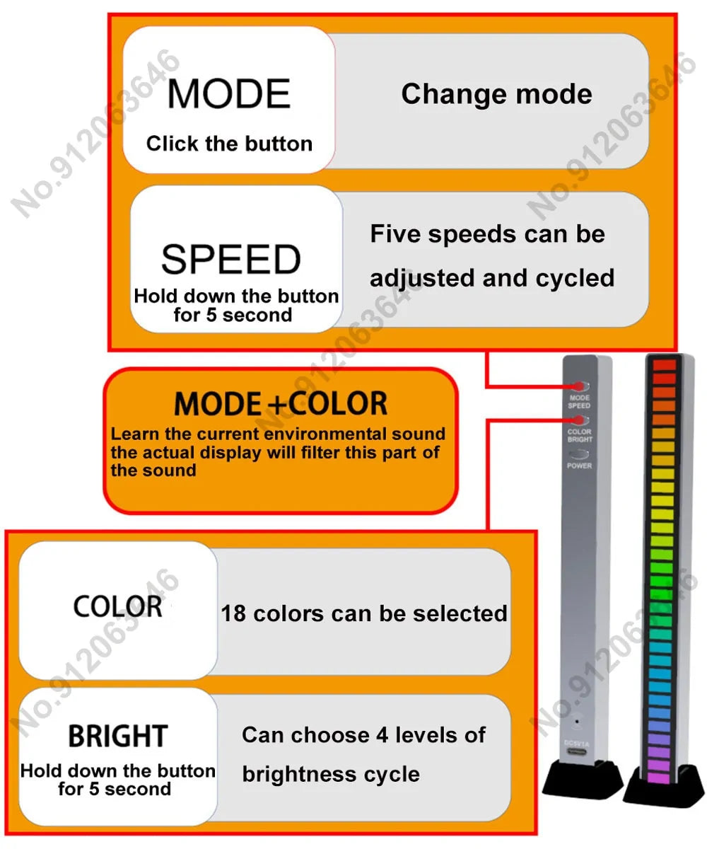 Luz LED Controlada por Som 音乐剧