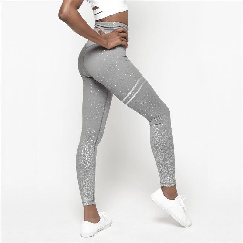 Leggings deportivos de cintura alta con purpurina