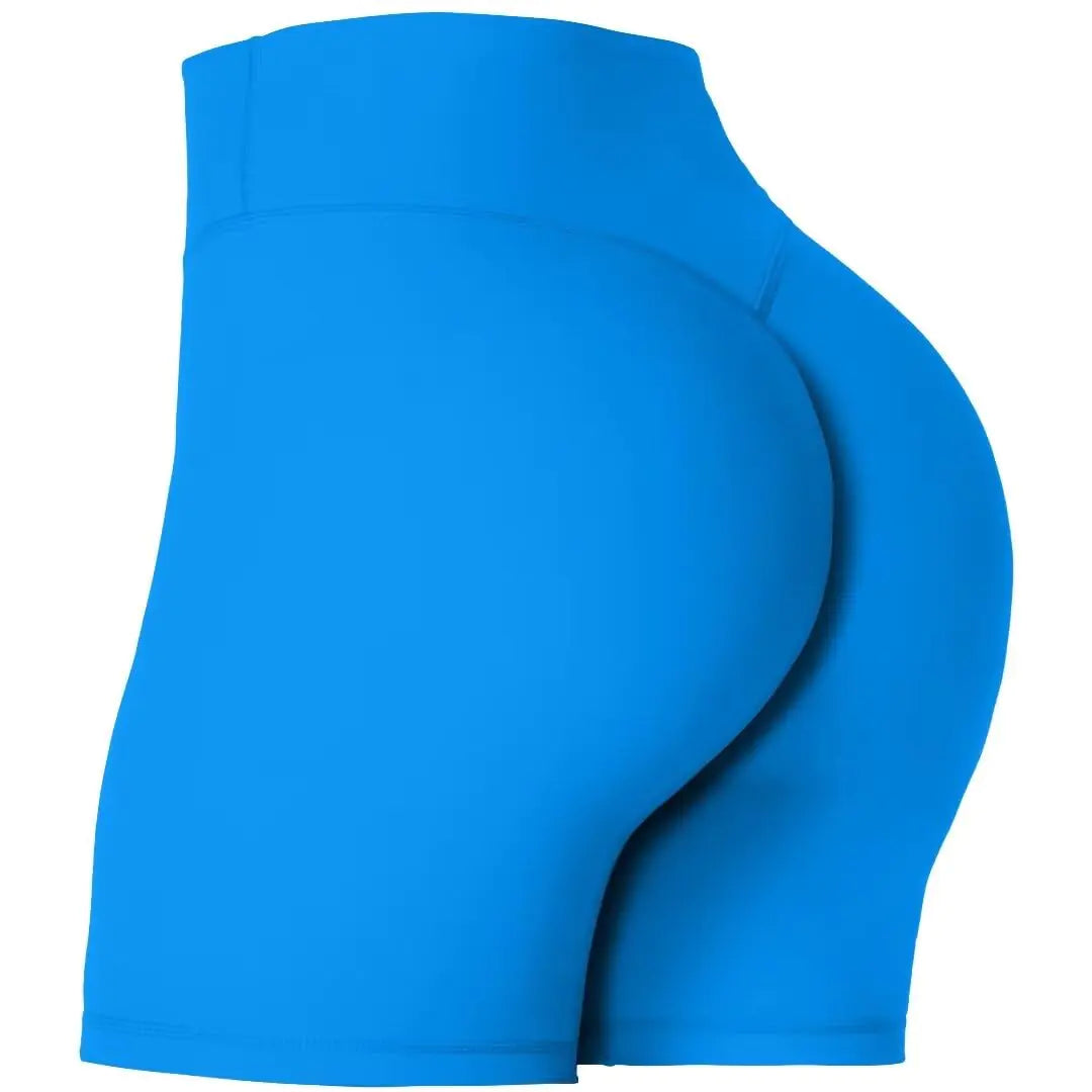 Pantalones cortos Sunzel para mujer, con efecto lifting y efecto oculto, de cintura alta, para entrenamiento en gimnasio, yoga y running, con control de abdomen, entrepierna de 15 cm, talla extra pequeña, azul clásico.