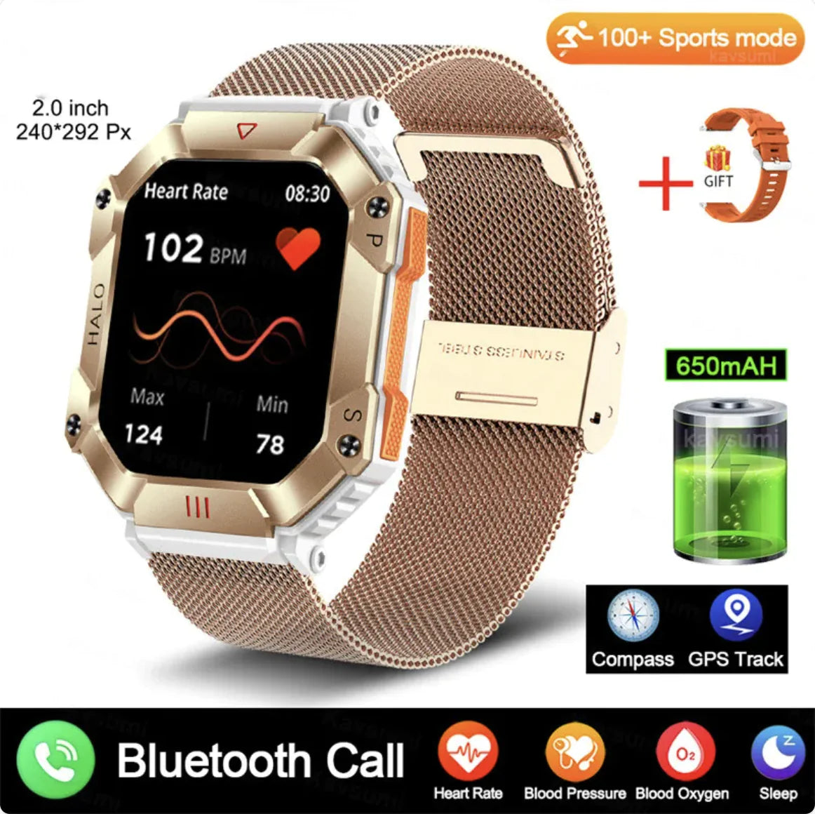 New Women's Android GPS Fitness Smartwatch