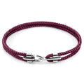 Canterbury Silver and Rope Bracelet - Aubergine Purple