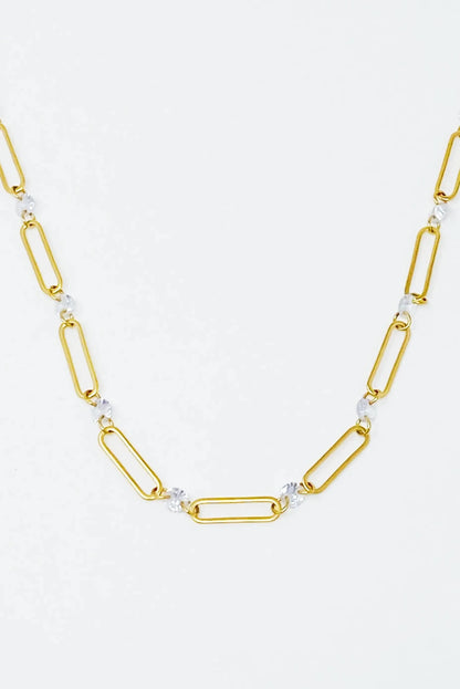 Crystal Linked Chain Necklace - Catch Cards