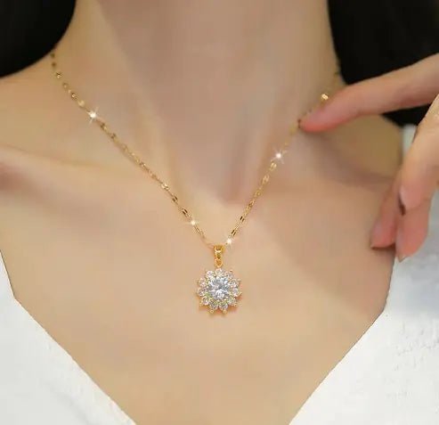 Crystal Sunflower Necklace/Earrings - Catch Cards