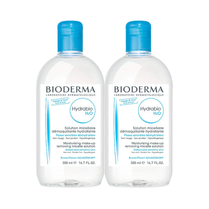 Bioderma - Hydrabio H2O Micellar Water - Ansiktsrens og makeupfjerner - Micellar rensevann for dehydrert sensitiv hud 33,4 Fl Oz (pakke med 1)