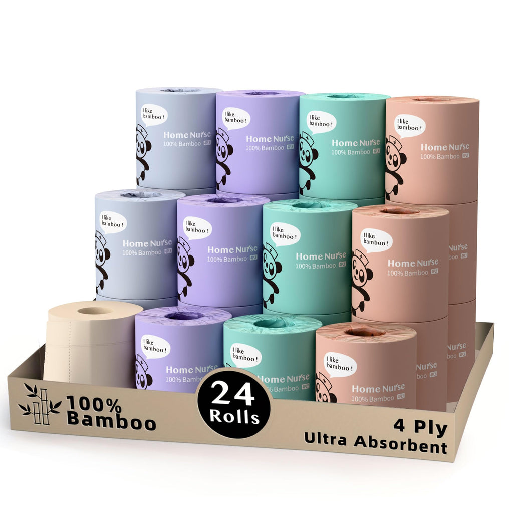 EcoPure Bamboo Toiletpapir 4-lags 24-pak Uparfumeret | bambus toiletpapir 4-lags