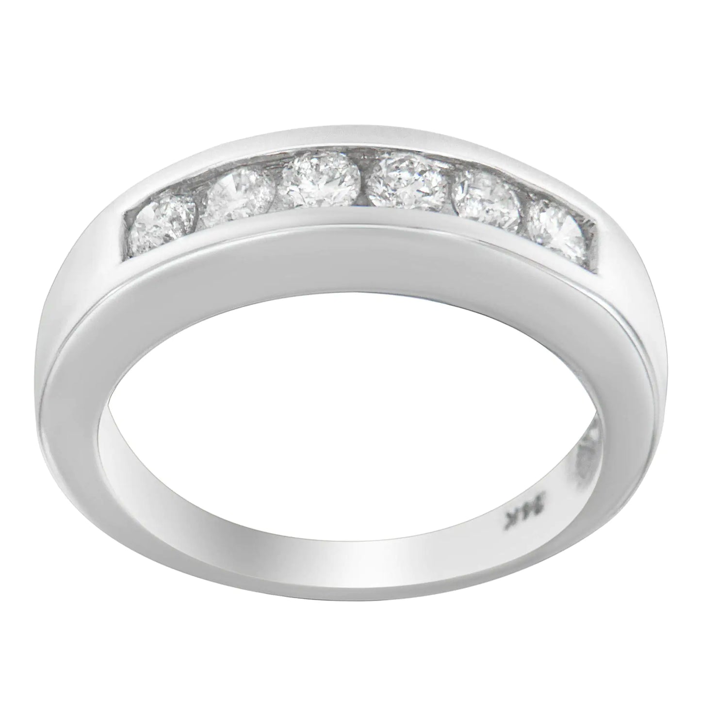 14K hvitt gull 3/4ct. TDW Diamond Channel Band Ring (HI, I1-I2)