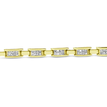 14K gult gull Princess-Cut Diamond Links of Love-armbånd (2,00 cttw, HI Color, SI2-I1 Clarity)