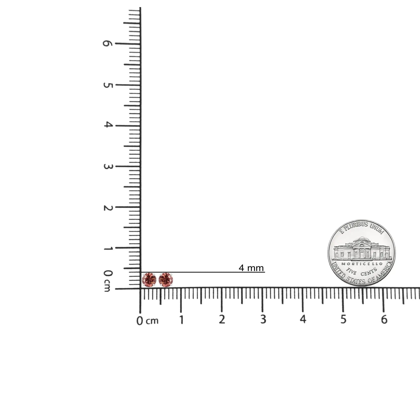 10K 白金 1/2 克拉实验室制造圆形明亮式切割粉钻经典 4 爪单石耳钉（彩色粉红色，VVS2-VS1 净度）