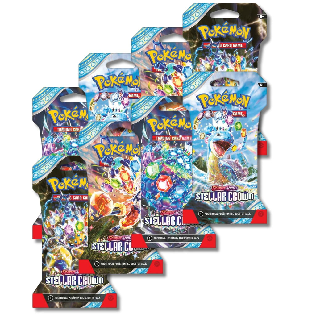 Pokemon TCG Scarlet & Violet Crown Collection - 8 pakker | sjældne Pokemon kortpakker