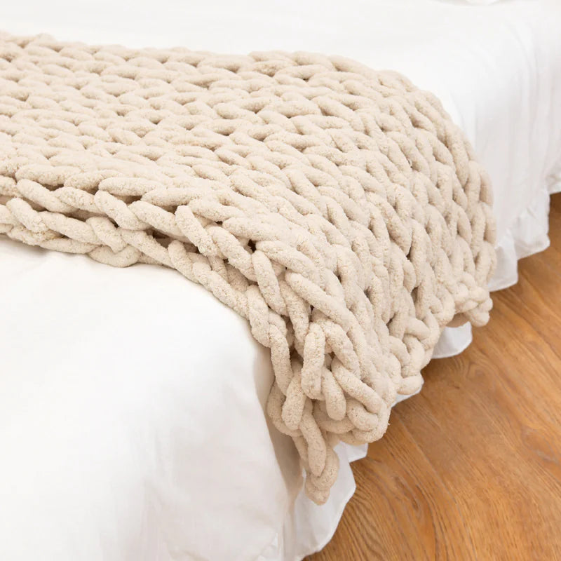 Weighted Knitted Wool Blanket