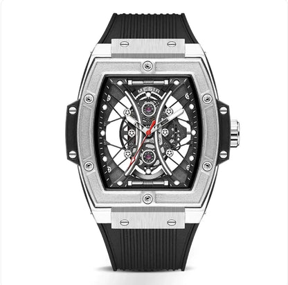 Reloj deportivo luminoso con correa de silicona Tonneau para hombre