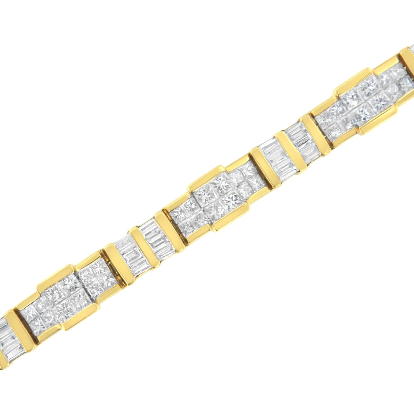 14K gult gull baguette og prinsessekuttet diamantarmbånd (8,30 cttw, HI Color, SI1-SI2 Clarity)