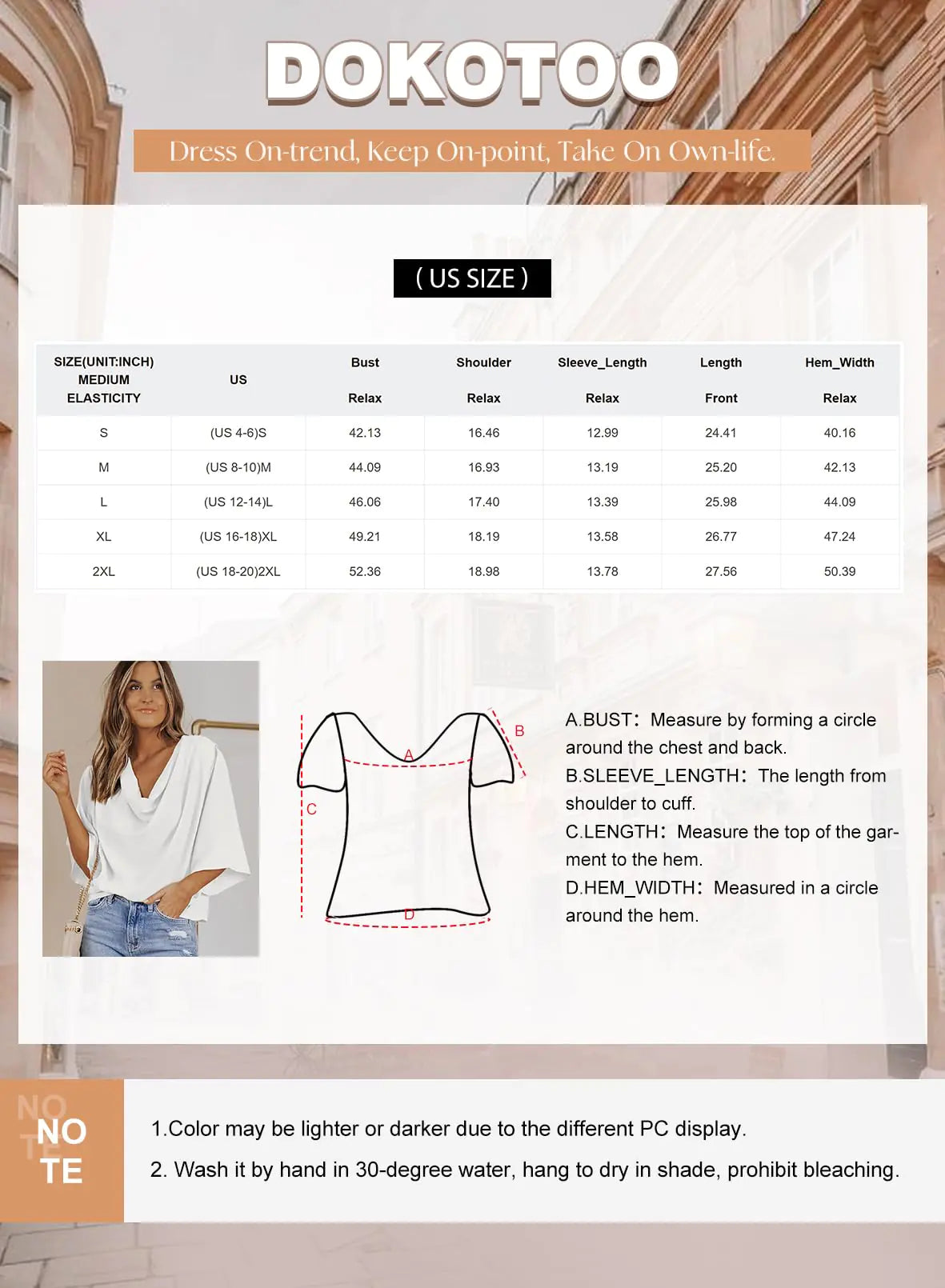 Blusas y tops Dokotoo para mujer, camisas y tops de gasa de manga corta, talla mediana 9 a roja