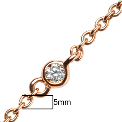 18K Rose Gold 1/2 Cttw Diamond and Freshwater Pearl Double Strand Station Necklace  (G-H Color, SI1-SI2 Clarity) - Adjustable up to 16" to 20"