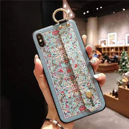 Funda para iPhone con flores azules