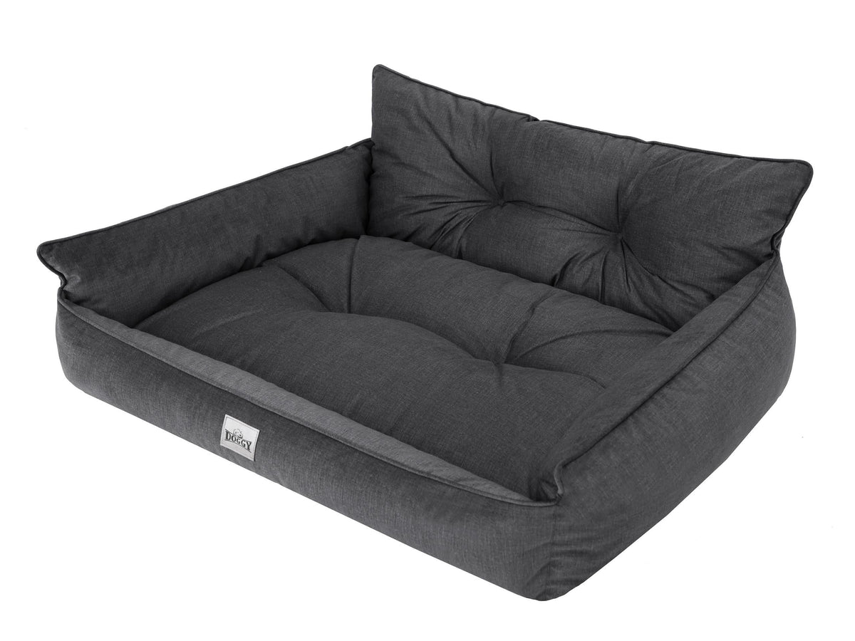Hano Dog & Cat Bed with Removable Cover – Black, L