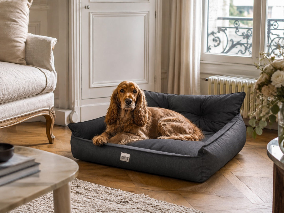 Hano Dog & Cat Bed with Removable Cover – Black, XL