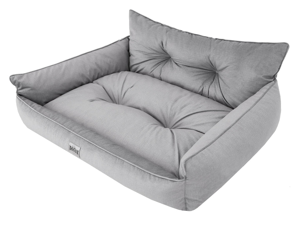 Hano Dog & Cat Bed with Removable Cover – Grey, L