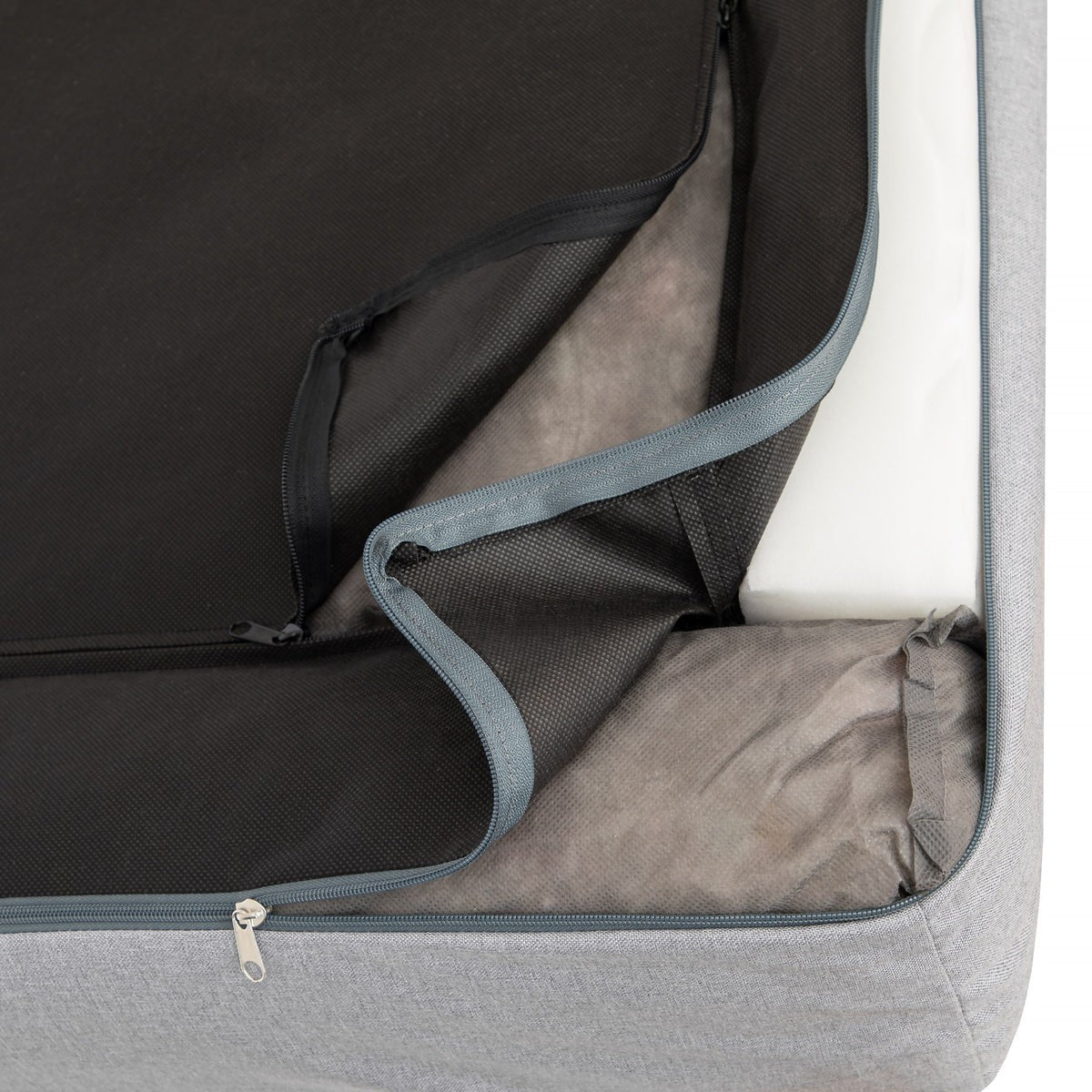 Mano Dog Bed with Removable Cover – Grey, L