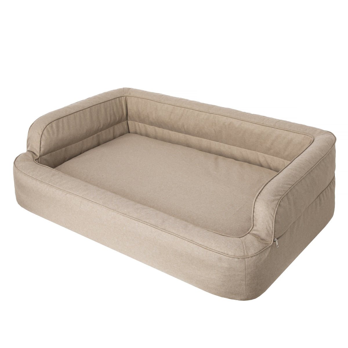 Mano Ergonomic Dog Bed with Removable Cover – Beige, XL