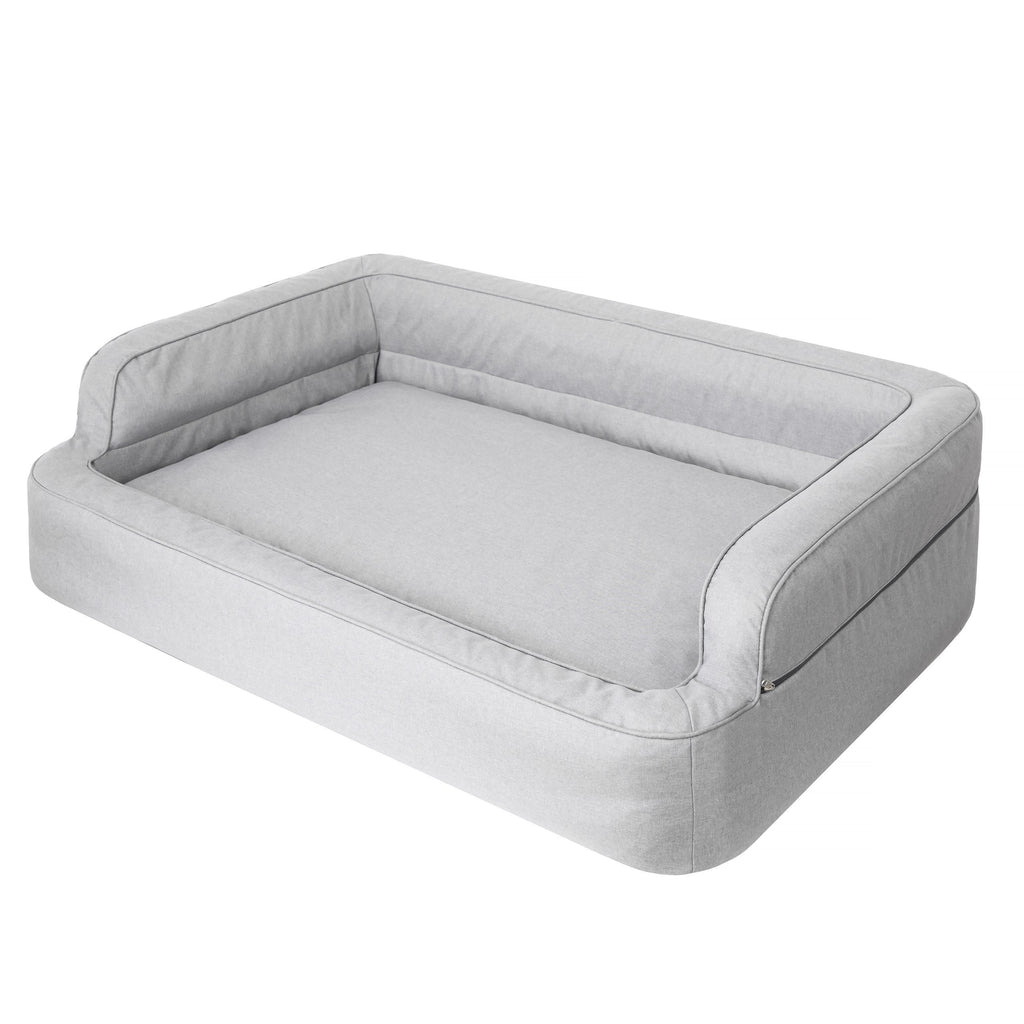 Mano Ergonomic Dog Bed with Removable Cover – Grey, XL