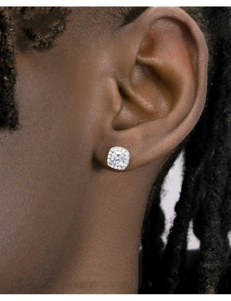 Sterling sølv S925 Diamond Rock Candy Stud øredobber