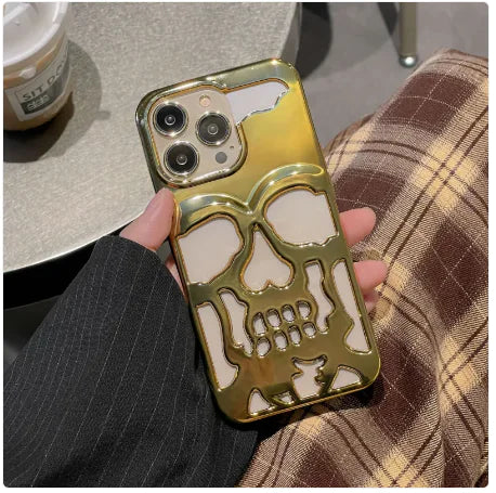 Funda de teléfono con calavera 3D para iPhone