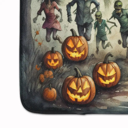 Tapete de cocina de espuma viscoelástica con diseño de zombis y Halloween espeluznante