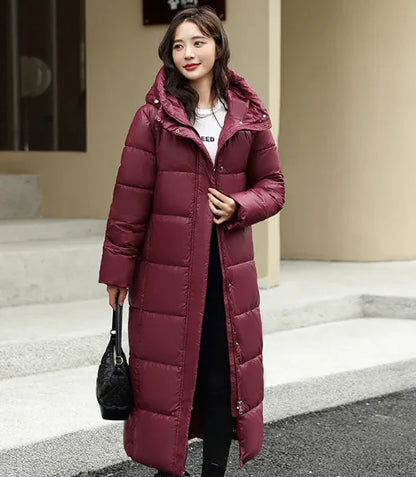 Women's Long Down Jacket with Hood