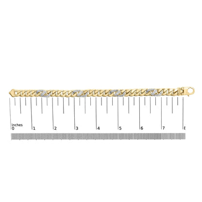 10K Yellow Gold 1.00 Cttw Diamond Miami Cuban Link Men's Bracelet (H-I Color, I1-I2 Clarity) - 8.5 Inches