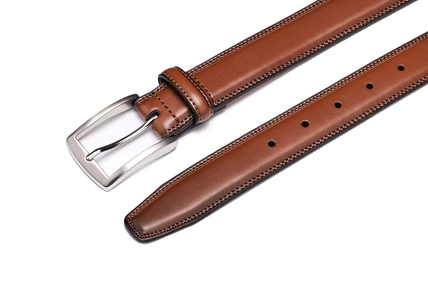 Cinturón de vestir de cuero KM Legend para hombre: clásico y moderno para el trabajo, negocios y casual, 36 Essential Brown