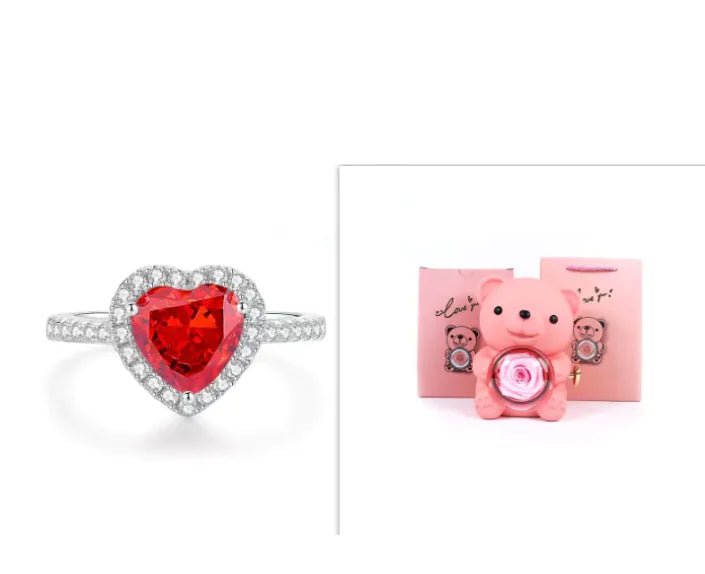 Eternal Rose Teddy Bear Gift Box with Necklace - Catch Cards