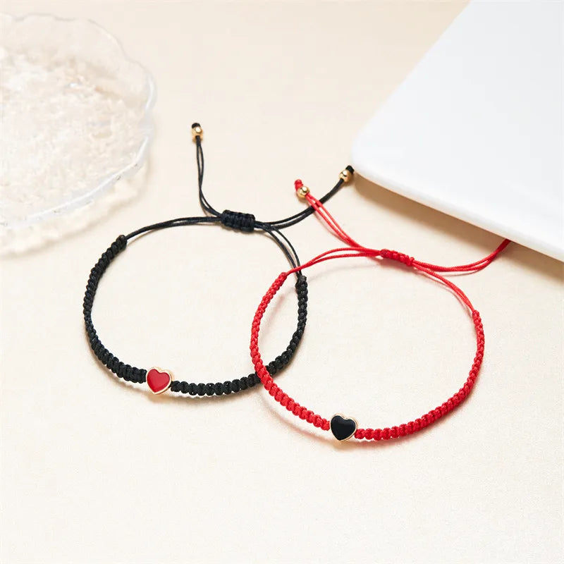 Heart-Shaped Woven Couple Bracelet