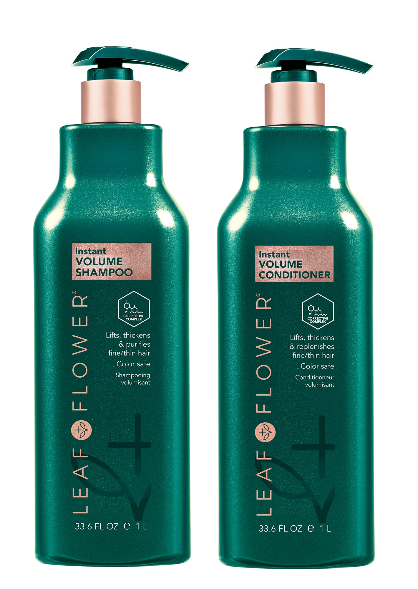Leaf & Blossom Volumizing Shampoo & Conditioner Sæt 1000 ml | volumegivende shampoo sæt