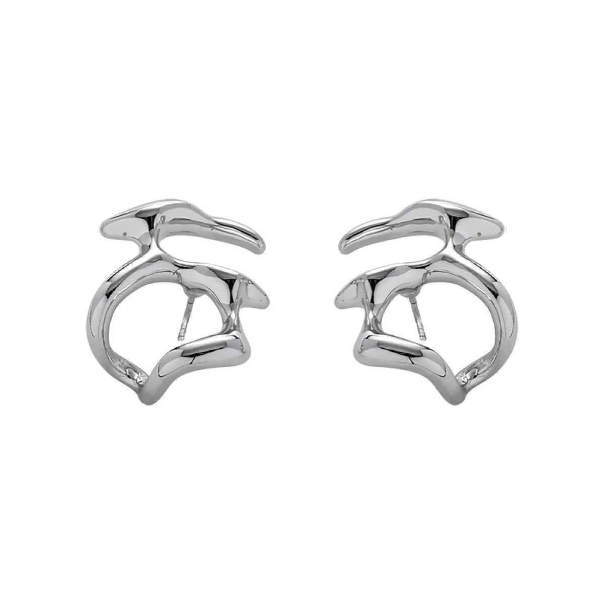 Irregular Liquid Metal Punk Hoop Earrings