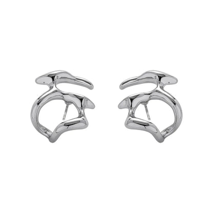 Irregular Liquid Metal Punk Hoop Earrings