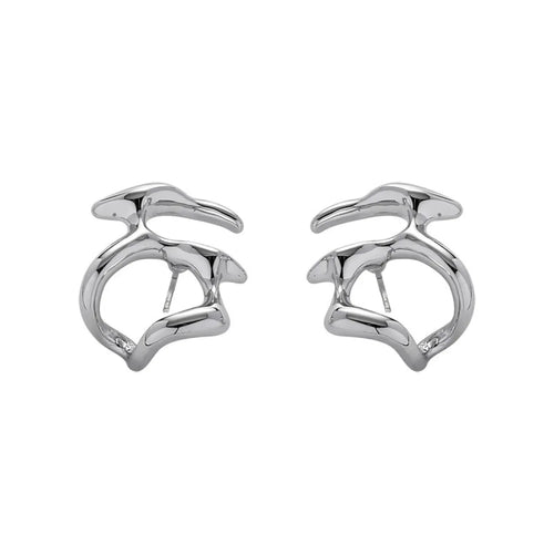 Irregular Liquid Metal Punk Hoop Earrings