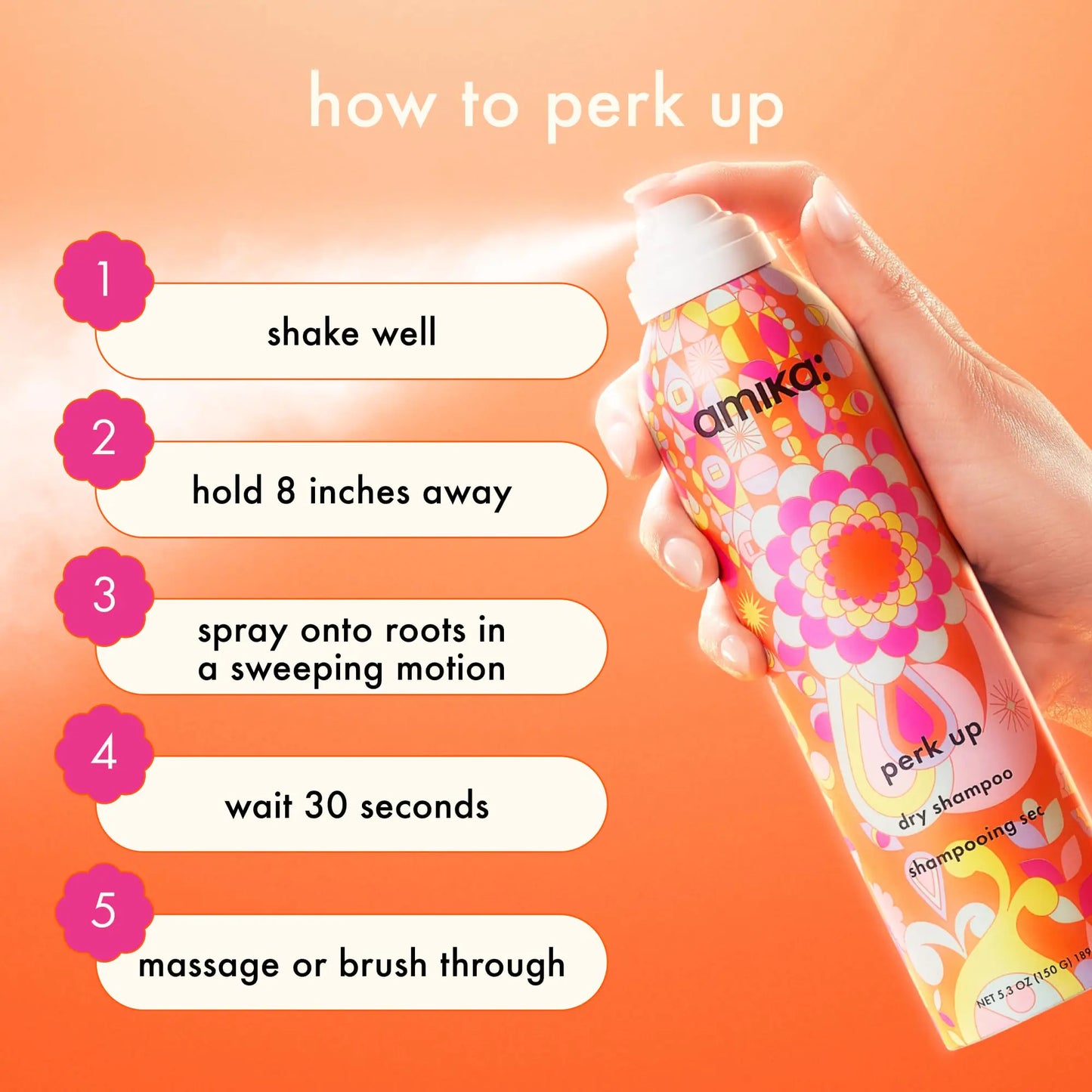 Champú seco sin talco Amika Perk Up, 50 ml (paquete de 1)