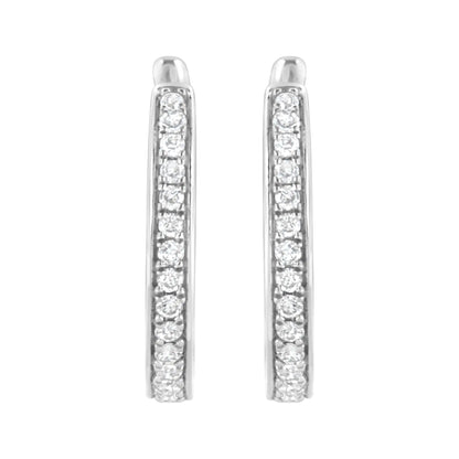 .925 Sterling Silber 1/2 Karat Laborgezüchtete Diamant-Creolen (F-G Farbe, VS2-SI1 Reinheit)