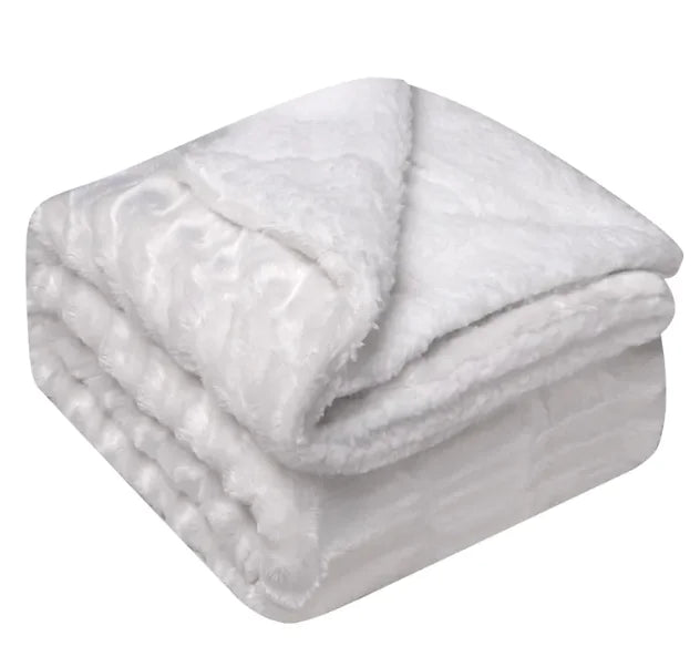 Thickened Flannel & Lamb Wool Double-Sided Blanket