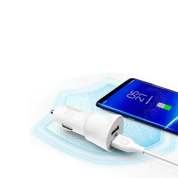 Esoulk 12W Dual USB Car Charger with 5FT Type-C Cable