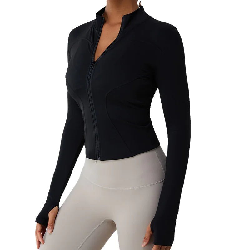 Fleece - Lined Yoga Jacket - Catch Cards