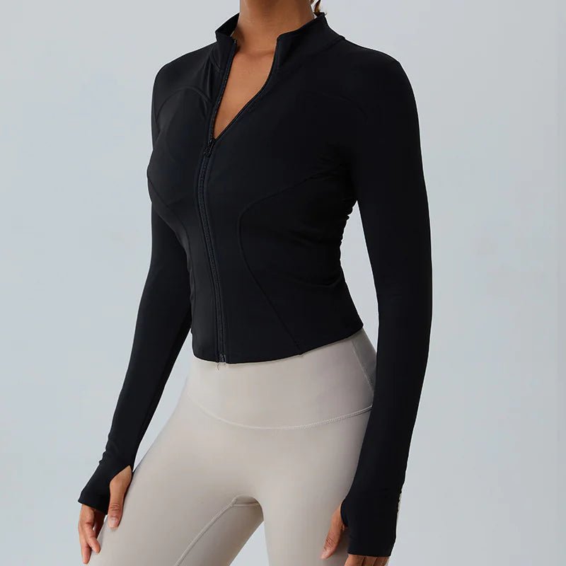 Fleece - Lined Yoga Jacket - Catch Cards