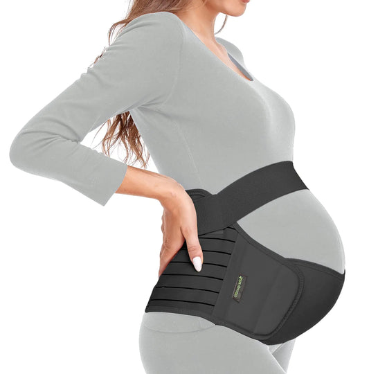 ChongErfei Maternity Belte Graviditet Mage Band 3 i 1 Maternity Support Belte for gravide rygg/bekken/hoftesmerter, Maternity Band Mage Support for Graviditet (Sort, M: Fit Ab 35,5"-47,3") M: Fit Ab 35,5"-47,3" Svart