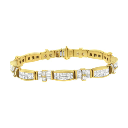 14K gult gull Multi-Cut Diamond Tiies of Love Eternity Armbånd (11,25 cttw, GH Color, VS1-VS2 Clarity)